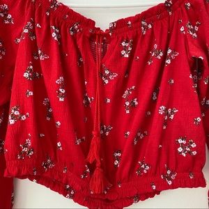 Off the Shoulder Flower Top